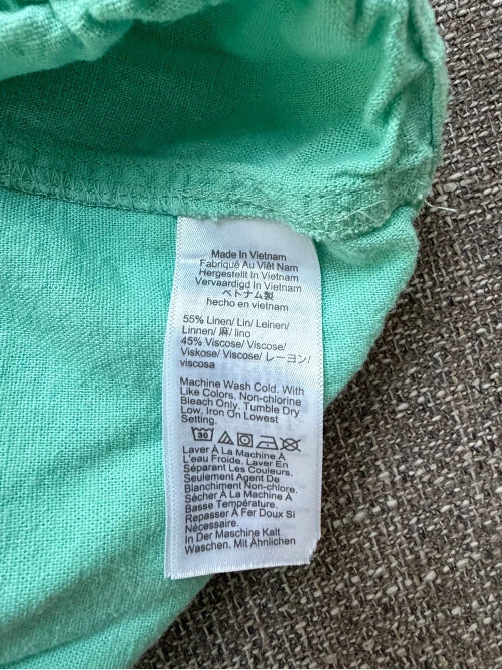 Women’s Teal Linen Blend Drawstring Shorts